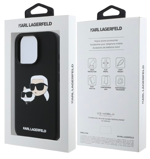 KARL LAGERFELD CARCASA MAGSAFE K&C HEADS IPHONE 16 PRO MAX NEGRO