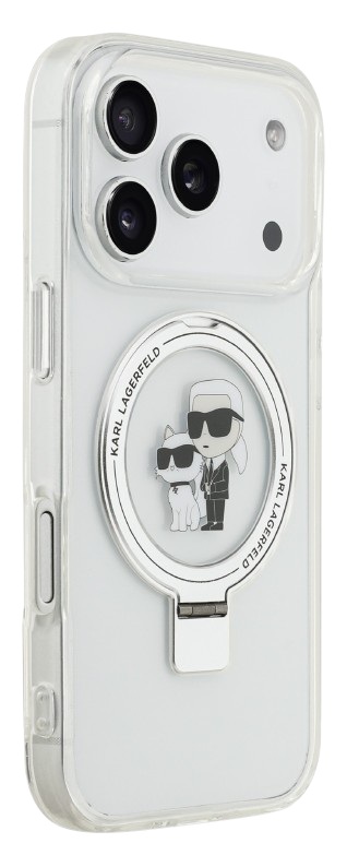KARL LAGERFELD CARCASA MAGSAFE RINGSTAND KC IPHONE 17 PRO BLANCO