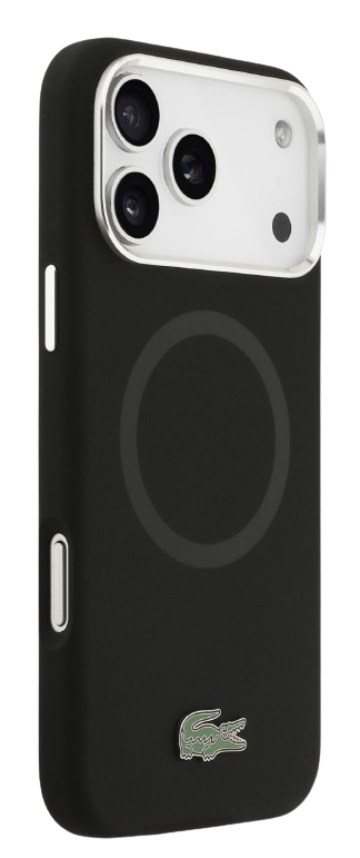 LACOSTE CARCASA MAGSAFE SILICONE CROC IPHONE 17 PRO MAX NEGRO
