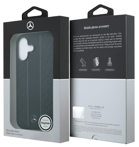 MERCEDES BENZ CARCASA MAGSAFE LEAVES IPHONE 17 NEGRO
