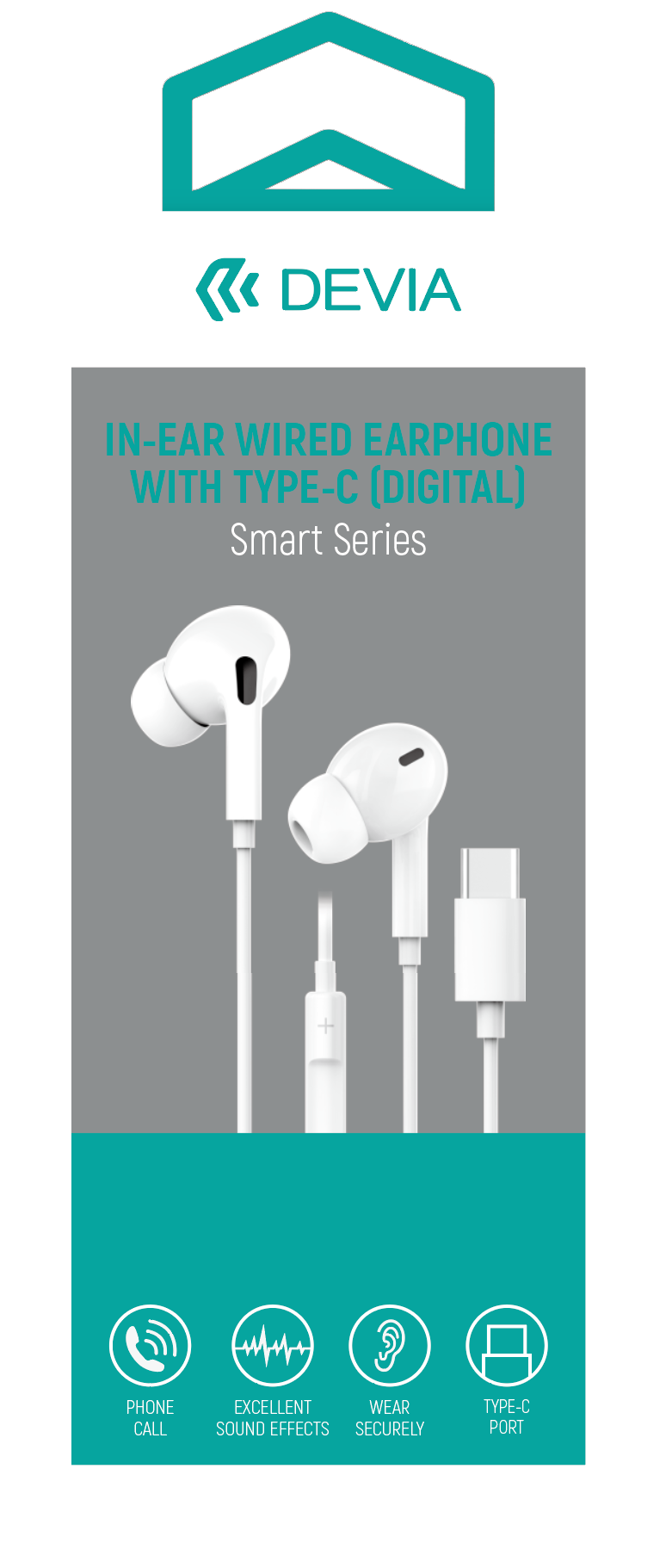 DEVIA auricular DIGITAL INTERFACE TIPO C SILICONA