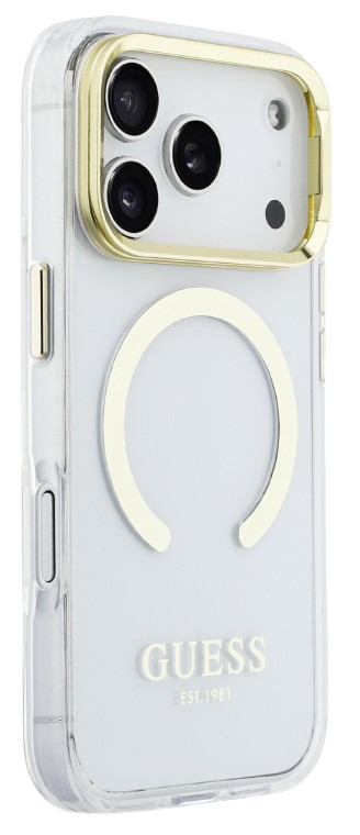GUESS CARCASA MAGSAFE SOPORTE CAMARA IPHONE 17 PRO DORADO