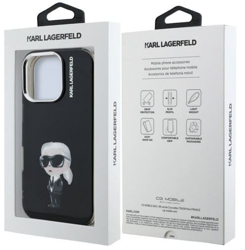 KARL LAGERFELD CARCASA IML AQUARELL IPHONE 16 PRO MAX NEGRO