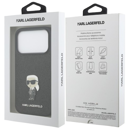 KARL LAGERFELD CARCASA IKONIK GLITTER PIN IPHONE 17 PRO