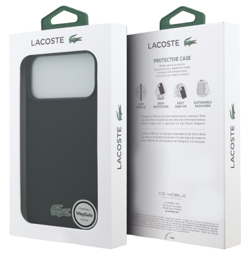 LACOSTE CARCASA MAGSAFE IPHONE 17 PRO MAX NEGRO