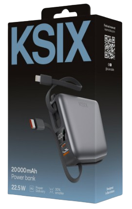 KSIX BATERIA AUXILIAR 20000mAh MAGSAFE / PD 22,5W / USBc + LIGHTNING
