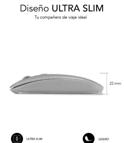 SUBBLIM RATON INALAMBRICO DUAL FLAT 1600DPI RECARGABLE GRIS