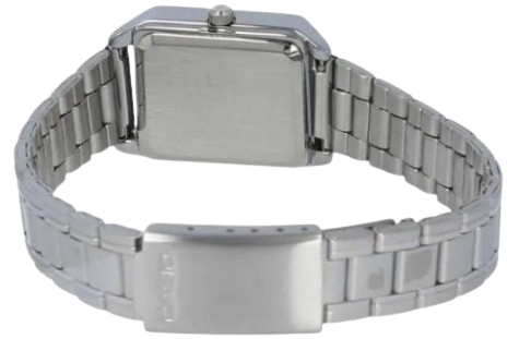 CASIO RELOJ LTPV007D1BUDF ESFERA NEGRA / CORREA PLATEADA