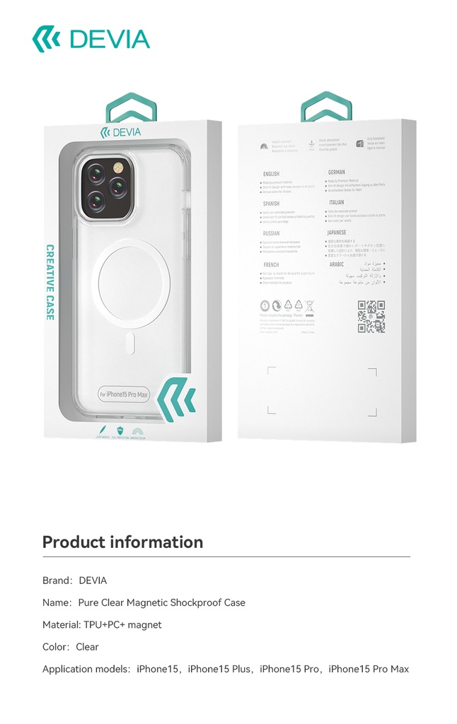 DEVIA CARCASA MAGNETIC IPHONE 15 PRO MAX