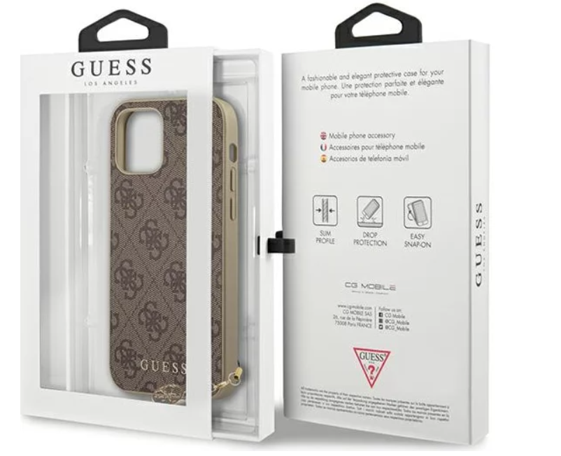 GUESS carcasa 4G CHARM IPHONE12/PRO MARRON