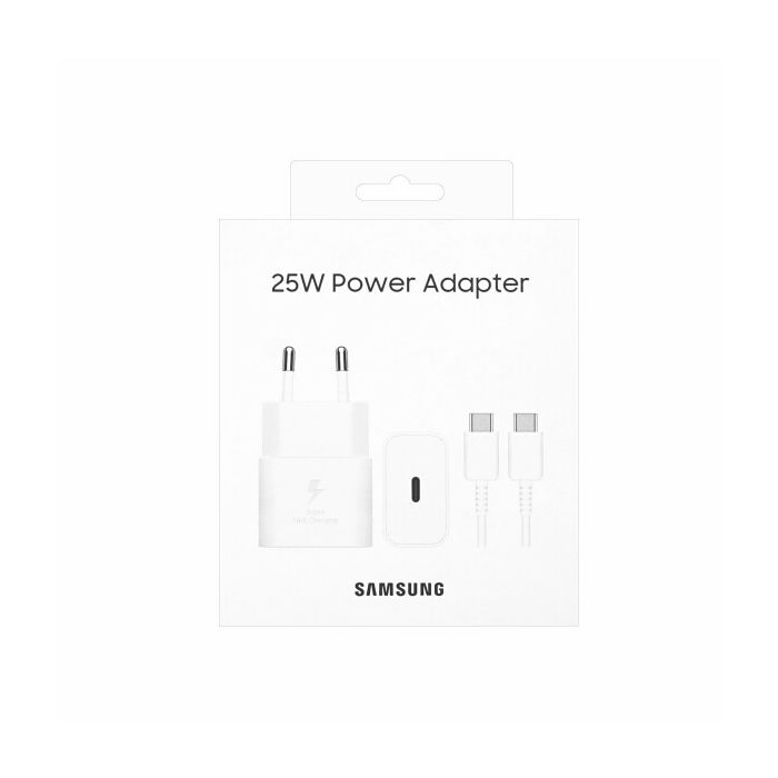 SAMSUNG CARGADOR TIPO C 25w + CABLE BLANCO