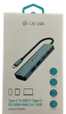DEVIA HUB 5 EN 1 TIPO C USBx2/RJ45/PD100W GRIS