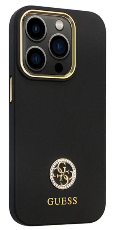 GUESS CARCASA SILICONE STRASS IPHONE 14 PRO MAX NEGRO