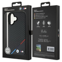 BMW CARCASA MAGSAFE CARBON TRICOLOR IPHONE 16 NEGRO