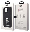 KARL LAGERFELD CARCASA IKONIK GLITTER PIN IPHONE 16 NEGRO
