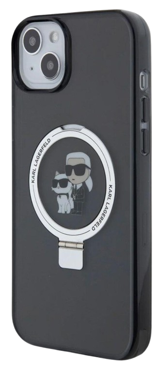 KARL LAGERFELD CARCASA MAGSAFE RINGSTAND KC IPHONE 16 PLUS NEGRO