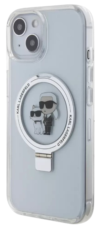 KARL LAGERFELD CARCASA MAGSAFE RINGSTAND KC IPHONE 16 PLUS BLANCO