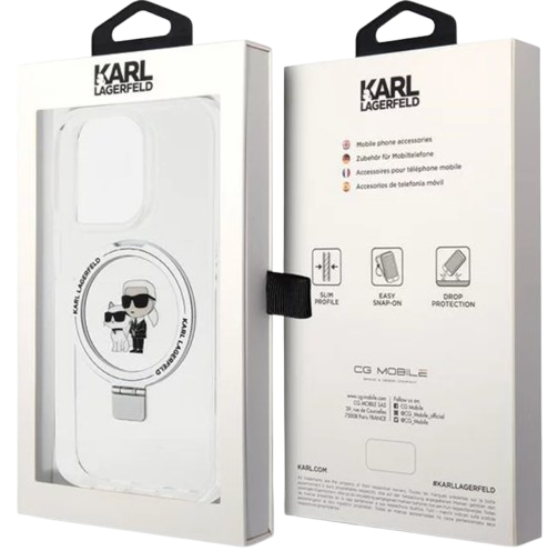 KARL LAGERFELD CARCASA MAGSAFE RINGSTAND KC IPHONE 16 PLUS BLANCO