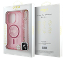 GUESS CARCASA MAGSAFE GLITTER PEARL STRAP IPHONE 16 PRO ROSA