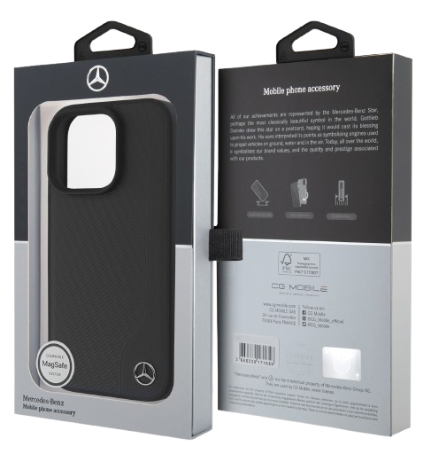 MERCEDES BENZ CARCASA MAGSAFE WOOD IPHONE 16 PRO NEGRO