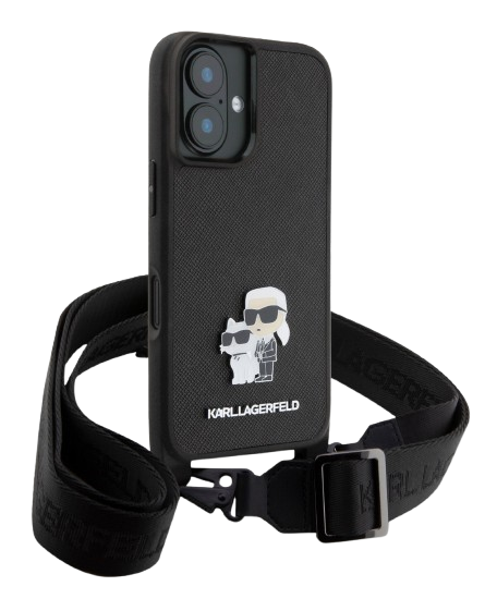 KARL LAGERFELD CARCASA K&C CROSSBODY IPHONE 16 NEGRO