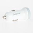 DEVIA cargador coche dual USB 3.1A mas cable TIPO C blanco