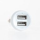 DEVIA cargador coche dual USB 3.1A mas cable TIPO C blanco