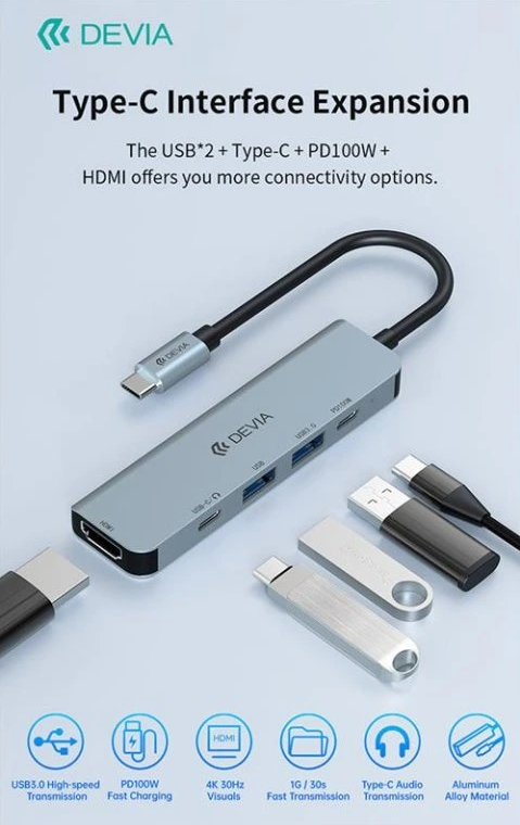 DEVIA HUB LEOPARD TIPO C 5 EN 1