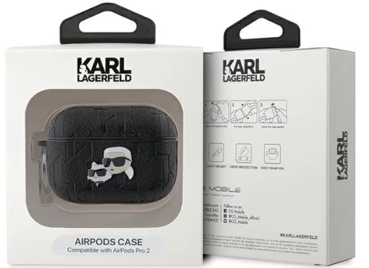 KARL LAGERFELD FUNDA K&C HEAD PIN AIRPODS 4 NEGRO