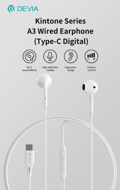 DEVIA AURICULAR KINTONE A3 TIPO C BLANCO