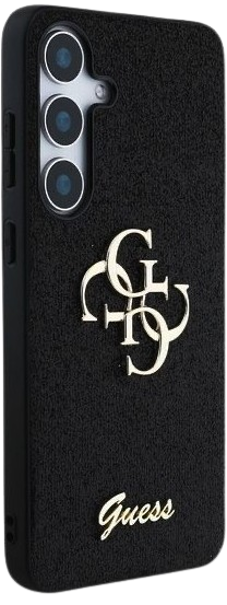 GUESS CARCASA 4G GLITTER METAL LOGO SAMSUNG GALAXY S25 NEGRO