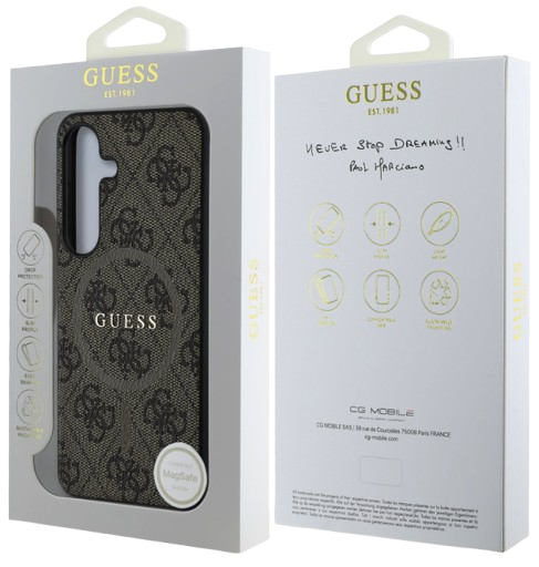 GUESS CARCASA MAGSAFE RING SAMSUNG GALAXY S25 MARRON
