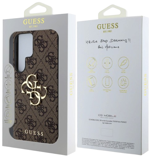 GUESS CARCASA 4G METAL LOGO SAMSUNG GALAXY S25 ULTRA MARRON