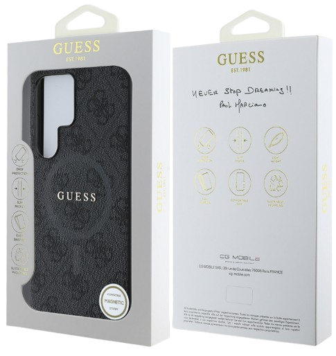 GUESS CARCASA MAGSAFE RING SAMSUNG GALAXY S25 ULTRA NEGRO