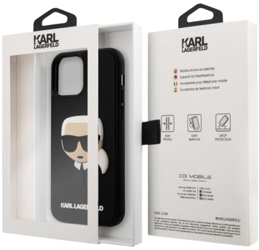 KARL LAGERFELD CARCASA 3D HEAD IPHONE 12/12 PRO NEGRO
