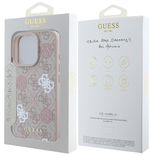 GUESS CARCASA MAGSAFE 4G PEONY IPHONE 16 PRO ROSA