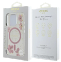 GUESS CARCASA MAGSAFE FLOWERS & GLITTER IPHONE 15 PRO MAX