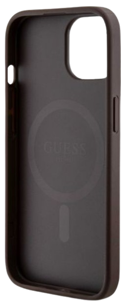GUESS CARCASA MAGSAFE RING CLASSIC LOGO IPHONE 15 PLUS MARRON