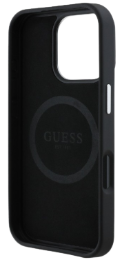 GUESS CARCASA MAGSAFE PEONY PLATE IPHONE 15 NEGRO