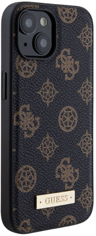 GUESS CARCASA MAGSAFE PEONY PLATE IPHONE 15 NEGRO