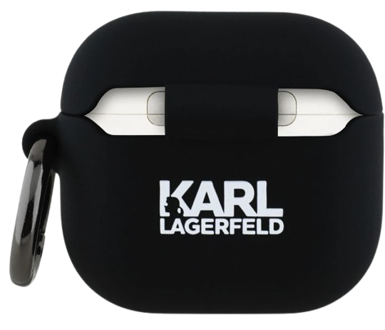 KARL LAGERFELD FUNDA SILICONA 3D K&C AIRPODS 4 NEGRO