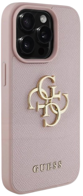 GUESS CARCASA GRAINED 4G IPHONE 15 PRO MAX ROSA