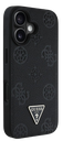 GUESS CARCASA MAGSAFE GRAINED PEONY TRIANGLE IPHONE 16 NEGRO