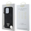 GUESS CARCASA MAGSAFE GRAINED PEONY TRIANGLE IPHONE 16 PRO NEGRO