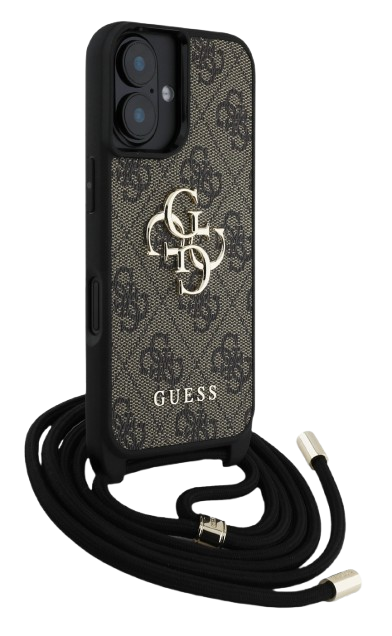 GUESS CARCASA CROSSBOY STRAP 4G IPHONE 16 MARRON