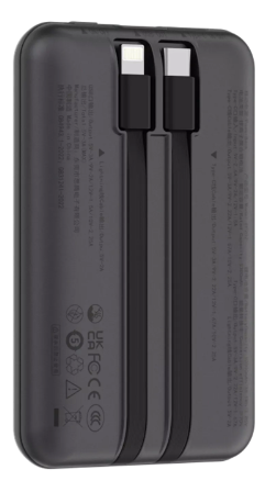 DEVIA BATERIA AUXILIAR MINI 10000mAh 22,5W + 2 CABLES NEGRO