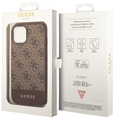 GUESS CARCASA 4G STRIPE IPHONE 14 MARRON