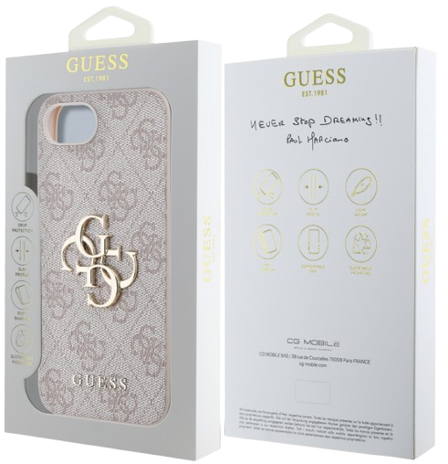 GUESS CARCASA 4G LOGO IPHONE 16e ROSA
