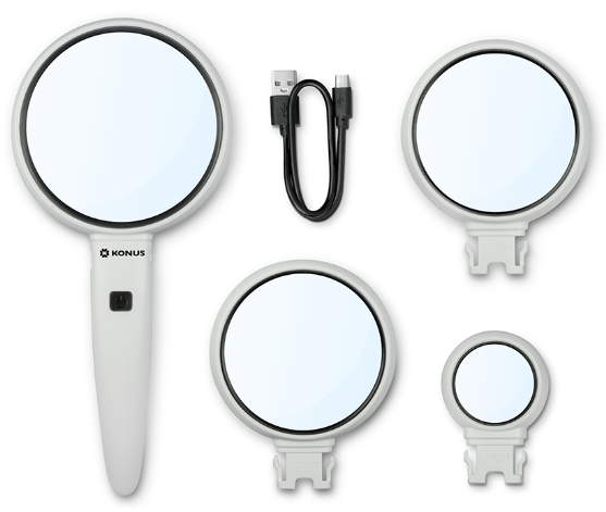 KONUS LUPA TRIO 3.5X-5X-11X CON LUZ