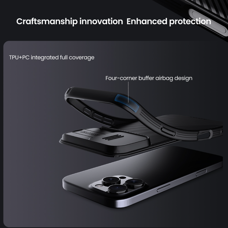 NILLKIN CARCASA CAMSHIELD IPHONE 16 PRO NEGRO